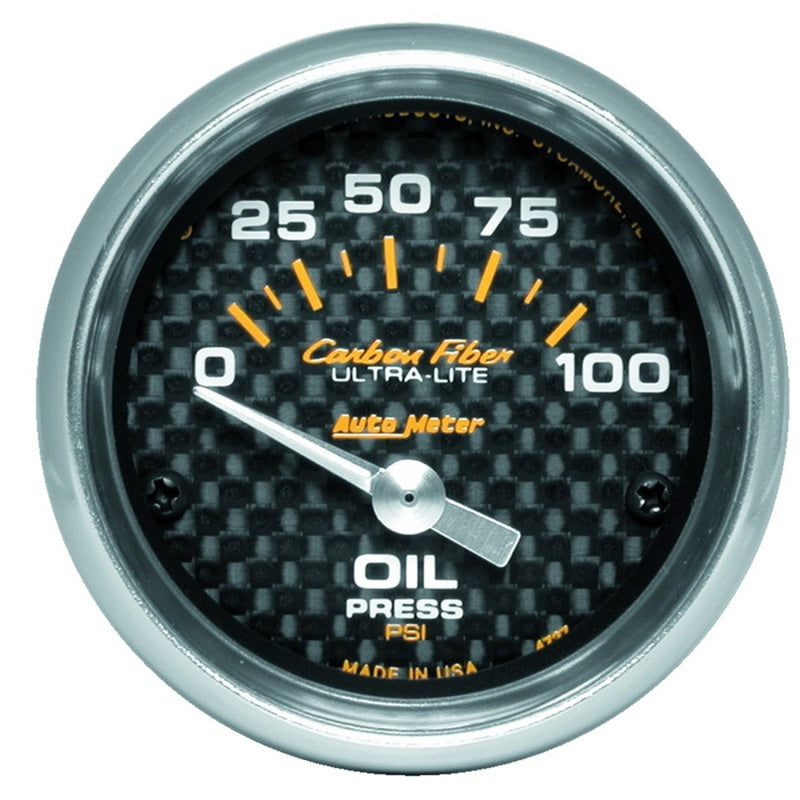Autometer 2-1/16" Oil Pressure, 0-100 Psi, Air-Core, Carbon Fiber 4727 Photo - Primary