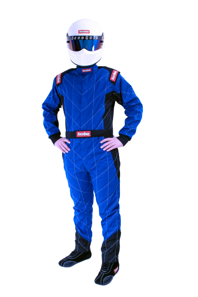 Racequip One Piece Single Layer Racing Driver Fire Suit - Blue - Large 130925 Photo - Primary