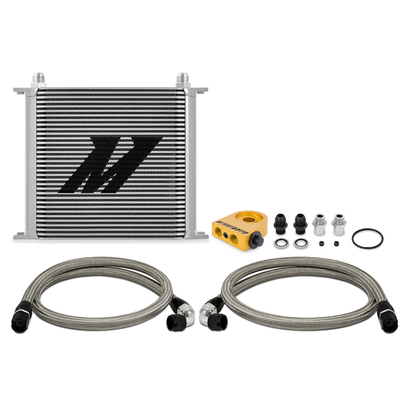 Mishimoto Universal Thermostatic Oil Cooler Kit 34-Row Silver MMOC-U34TSL MMOC-U34TSL Photo - Primary
