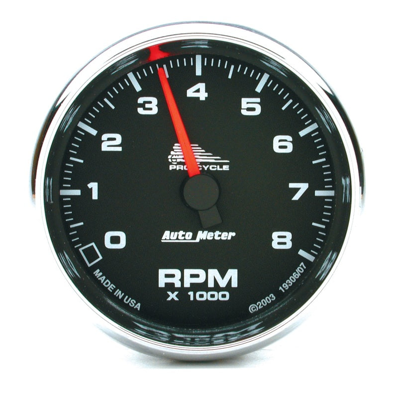 Autometer Pro-Cycle Gauge Tach 2 5/8in 8K Rpm 2&4 Cylinder Black 19306 19306 Photo - Primary