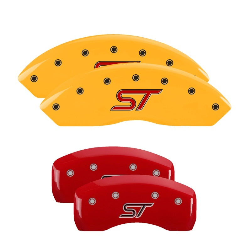 MGP 4 Caliper Covers Engraved Front & Rear ST Logo Red Finish Silver Char 2021 Ford Explorer 10252SSTORD 10252SSTORD Photo - Primary