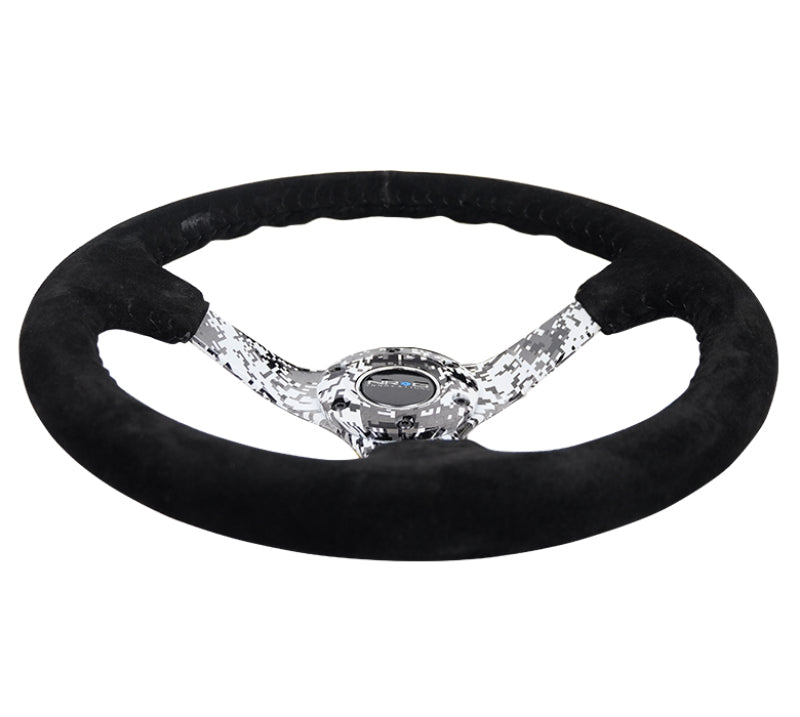 NRG Reinforced Wheel,Hydro Dip DigiCamo 3" Deep,matte blk spoke,350mm,Blk RST-036DC-S Photo - Primary
