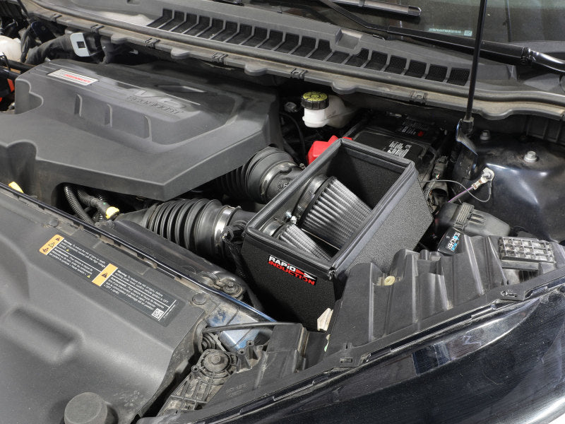 Rapid Induction Cold Air Intake System w/Pro Dry S Filter 19-20 Ford Edge V6 2.7L (tt) 52-10003D 52-10003D Photo - Mounted
