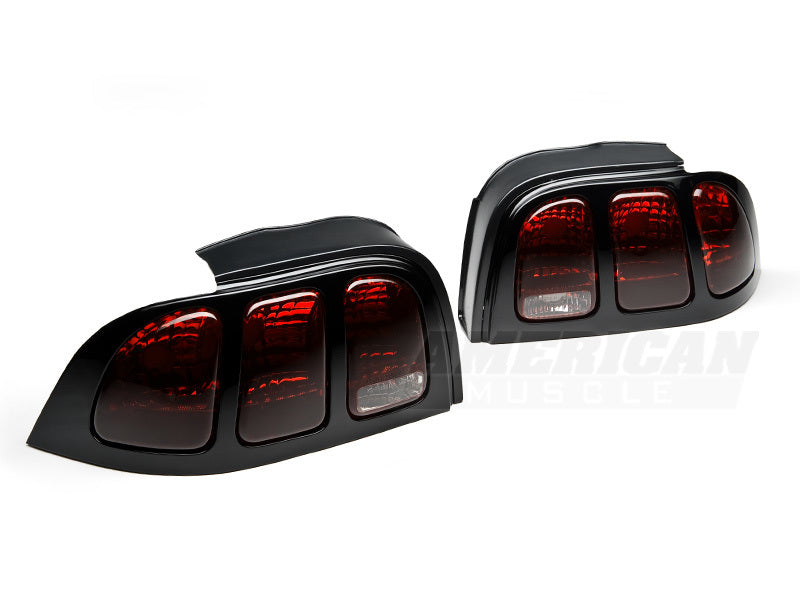 Raxiom 96-98 Ford Mustang Tail Lights- Black Housing (Smoked Lens) 49124 49124 Photo - Close Up