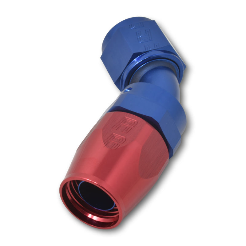 Russell Full Flow 45° Swivel Style Hose End - Red / Blue 610100 Photo - out of package