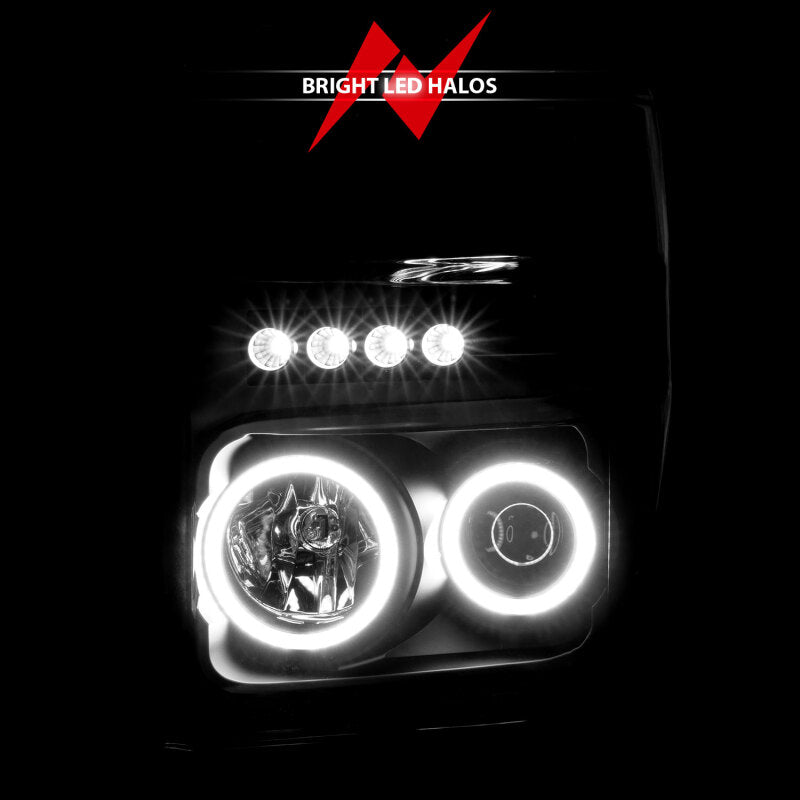 Anzo 2008-2010 Ford F-250 Projector Headlights w/ Halo Black (CCFL) 111168 Photo - lifestyle view