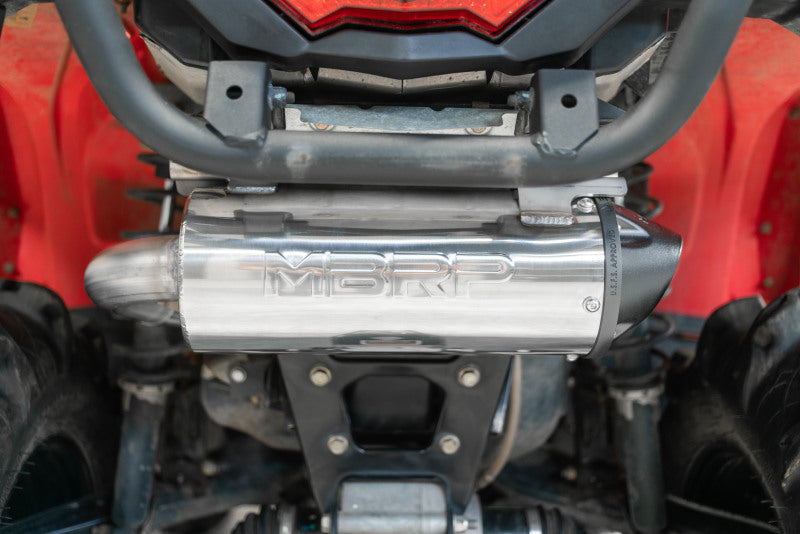 MBRP 15-Up Can-Am OUtlander 450/500/570 US Market Only 5in Performance Series T304 Slip-on Exhaust AT-9214PT AT-9214PT Photo - Mounted