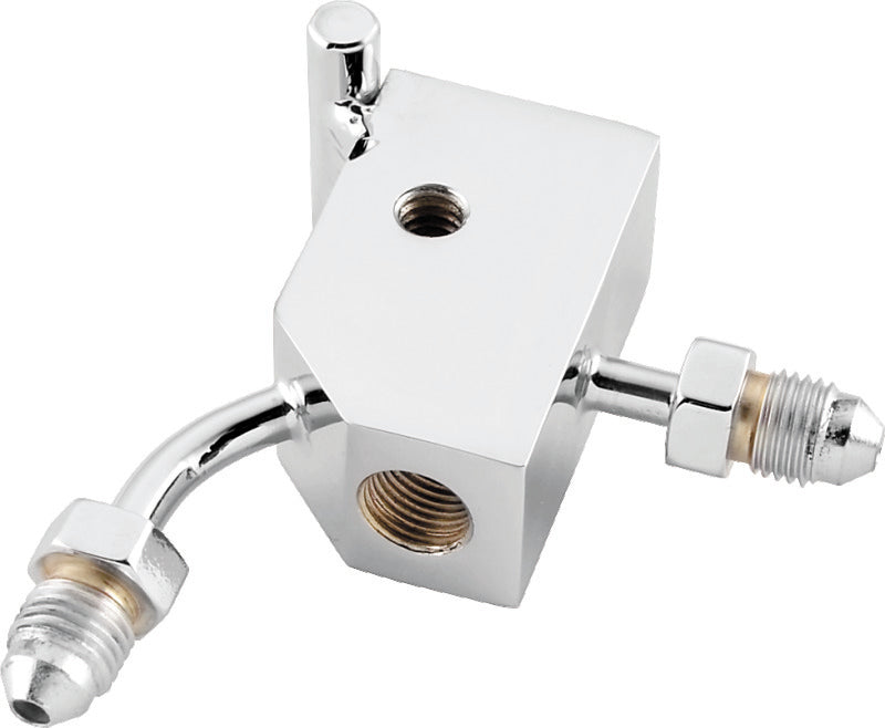 TwinPower Twin Power Chrome Brake Tee 90 Degree Male AN3 W 1/8 NPT Port Custom 035976 035976 Photo - Primary