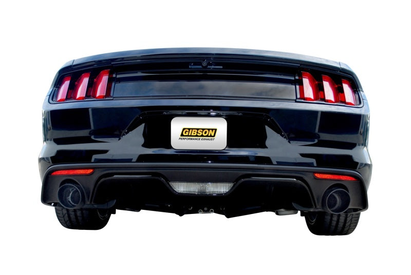 Gibson 15-19 Ford Mustang EcoBoost 2.3L 2.25in Cat-Back Dual Exhaust - Black Elite (Ceramic) 619014-B 619014-B Photo - Mounted
