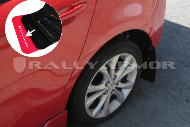 Rally Armor 2010-13 Mazda3/Spd3 RED Mud flap White Logo MF17-UR-RD/WH User 1