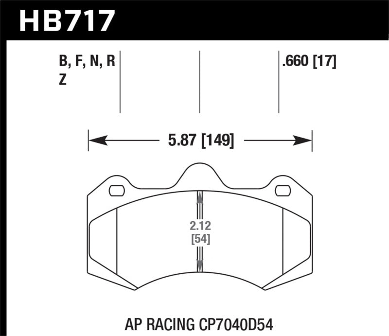 Hawk AP Racing CP7040D54 HPS 5.0 Brake Pads HB717B.660 HB717B.660 Photo - Primary