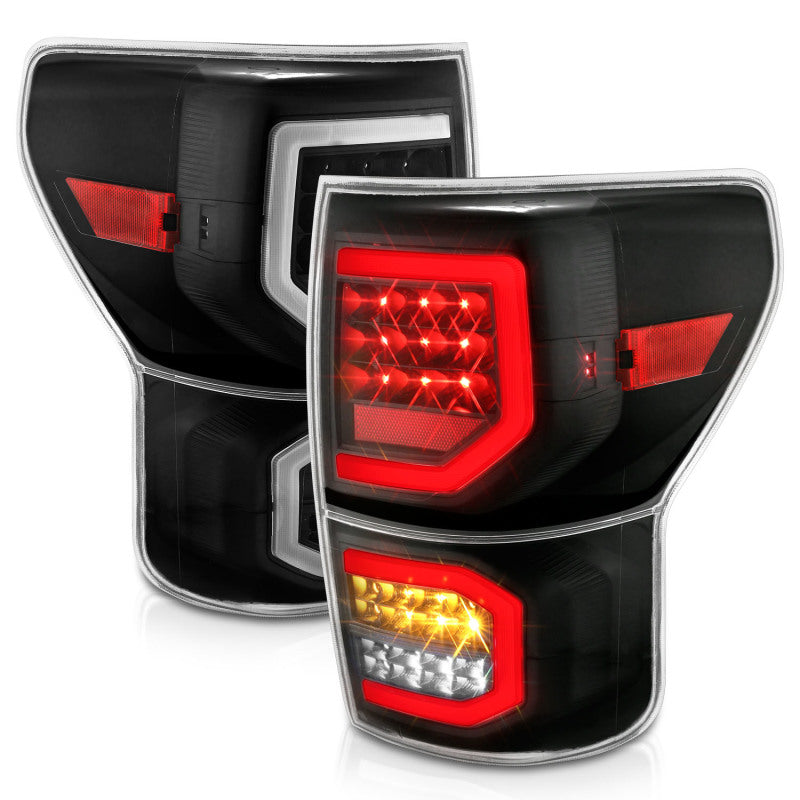 ANZO 2007-2013 Toyota Tundra LED Taillights Plank Style Black w/Clear Lens 311336 311336 Photo - Unmounted