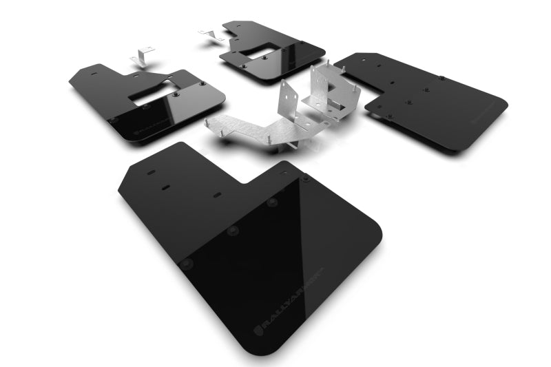 Rally Armor 21-22 Ford Bronco (Plstc Bmpr + RB - NO Rptr/Sprt) Blk Mud Flap w/Met. Blk Logo MF85-RB-PL-MBK MF85-RB-PL-MBK Photo - Primary