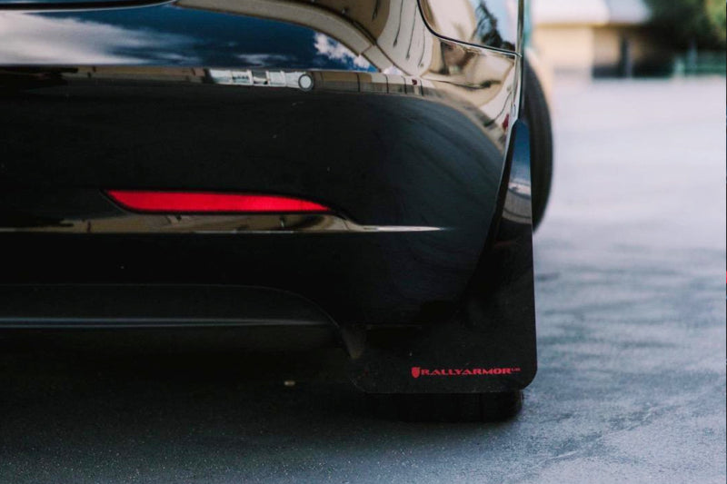 Rally Armor 17+ Tesla Model 3 UR Black Mud Flap w/ White Logo MF62-UR-BLK/WH MF62-UR-BLK/WH User 2