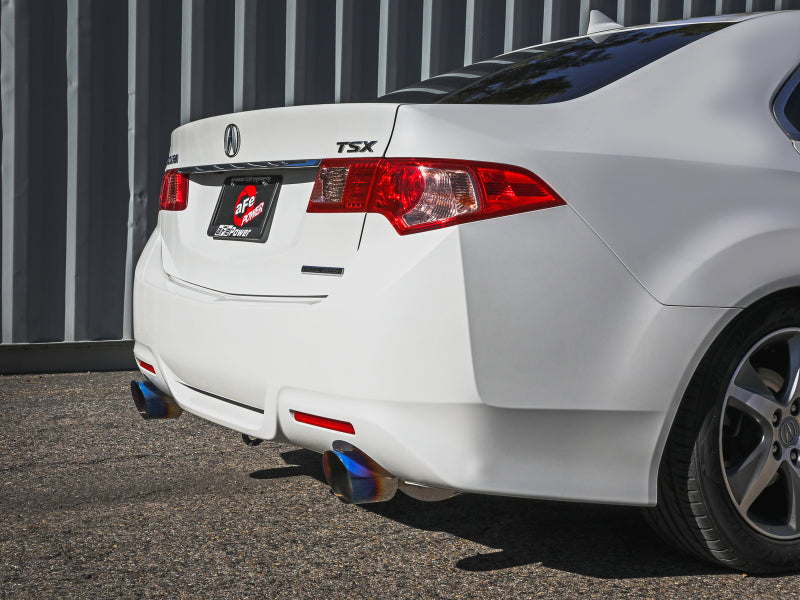 aFe 09-14 Acura TSX L4 2.4L Takeda 2-1/2in to 2-1/4in 304 SS Cat-Back Exhaust System w/BlueFlame Tip 49-36629-L 49-36629-L Photo - Mounted
