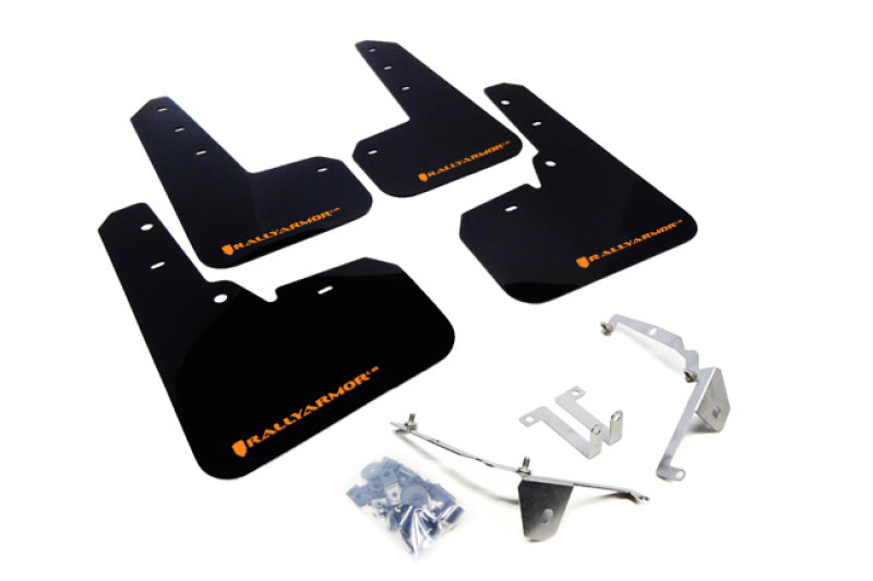 Rally Armor 13+ Subaru XV Crosstrek Black Mud Flap w/ Orange Logo MF26-UR-BLK/OR Photo - Primary