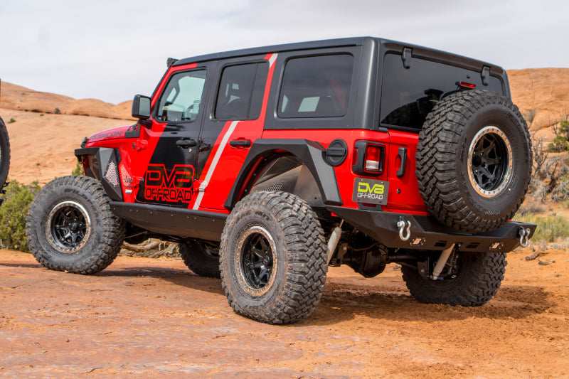 DV8 Offroad 2018+ Jeep Wrangler JL Armor Fenders w/ LED Turn Signal Lights FDJL-01 FDJL-01 Photo - Mounted