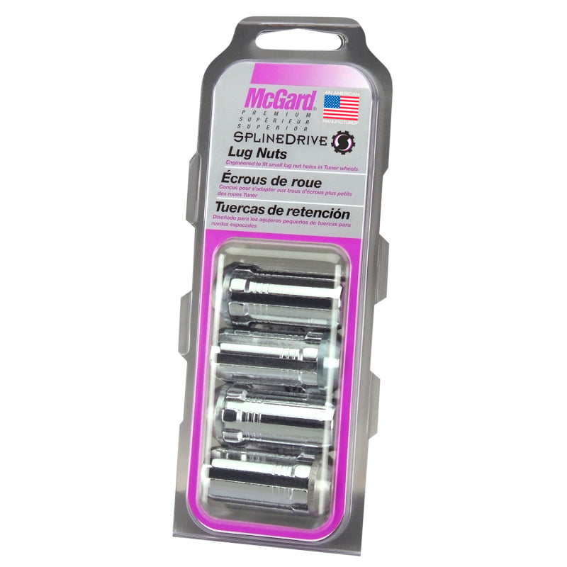 McGard SplineDrive Lug Nut (Cone Seat) 1/2-20 / 1.60in. Length (4-Pack) - Chrome (Req. Tool) 65340 65340 Photo - Primary