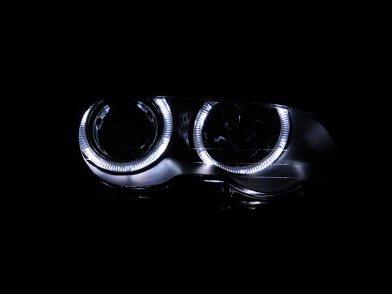 Anzo 2000-2003 BMW 3 Series E46 Projector Headlights w/ Halo Black 121269 Photo - Unmounted