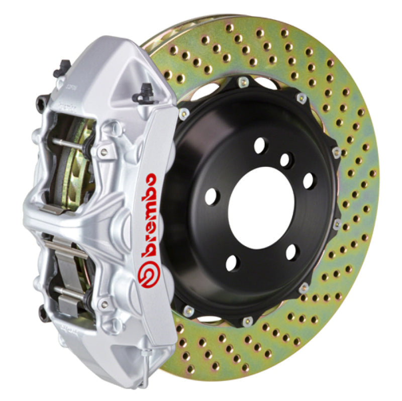 Brembo 14-18 1500 Sierra (Exc Alum Fr Knuckles) Rr GT BBK 4Pis Cast 2pc 380x32 2pc Rtr Drill-Silver 2H1.9003A3 2H1.9003A3 Photo - Primary
