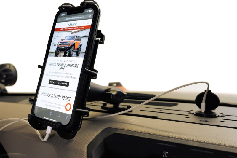 Addictive Desert Designs ADD 21-23 Ford Bronco & Bronco Raptor Digital Device Dash Mount AC2302601NA AC2302601NA Photo - Mounted