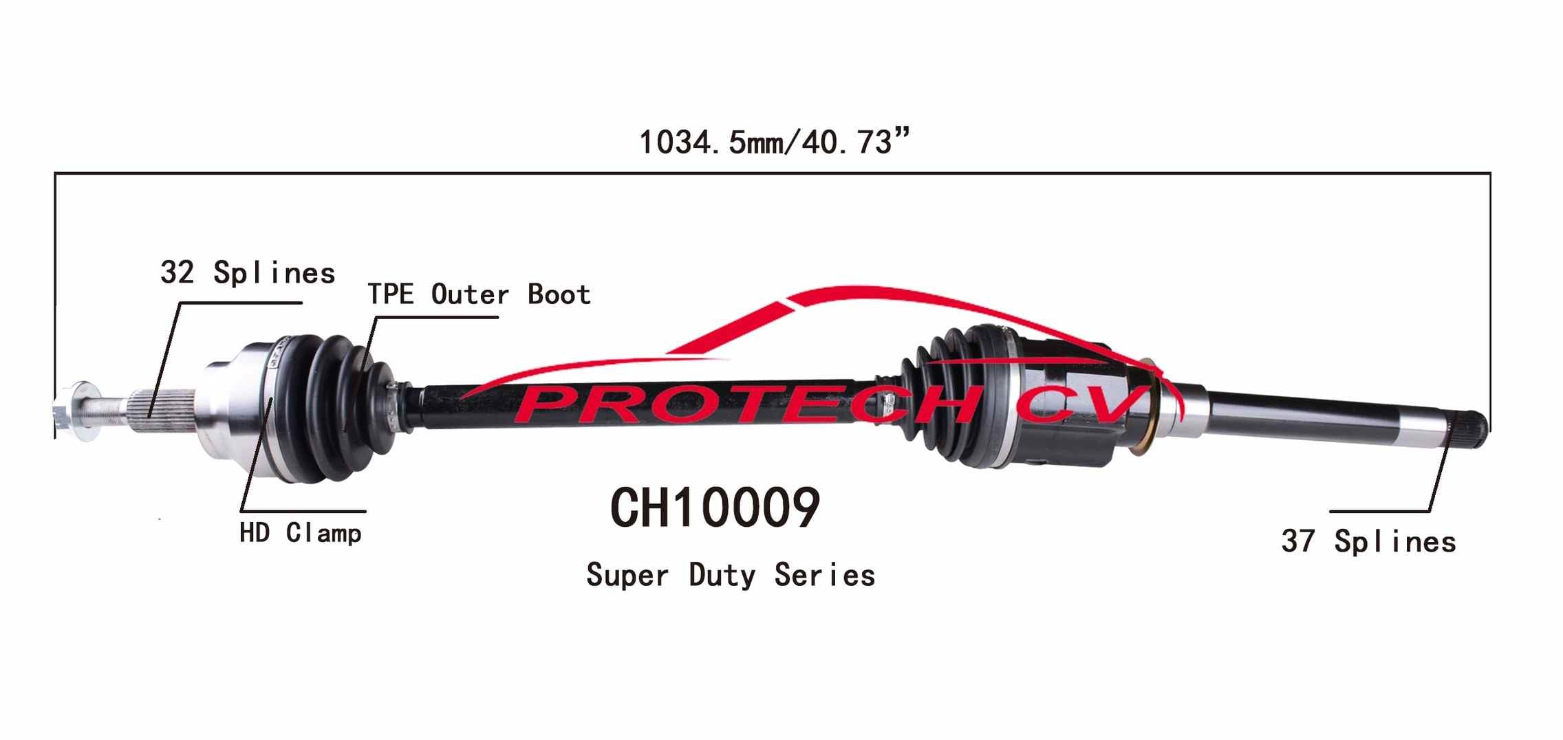 Protech CV CV Axle Assembly CH10009