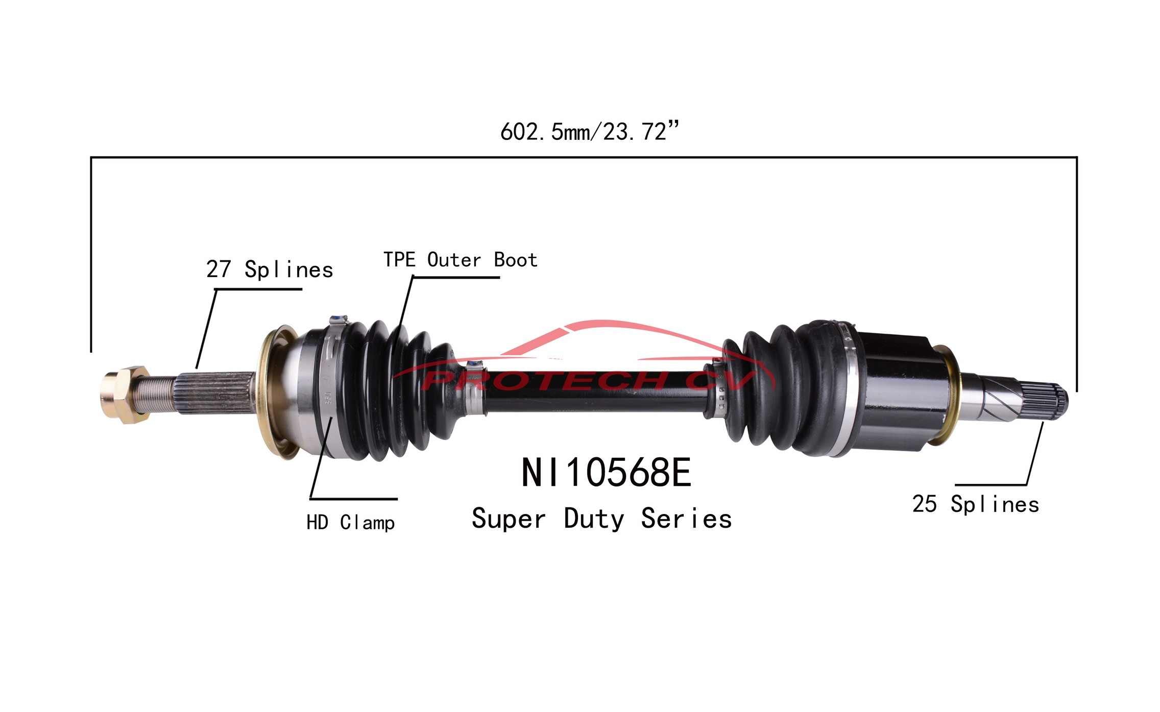 Protech CV CV Axle Assembly NI10568E