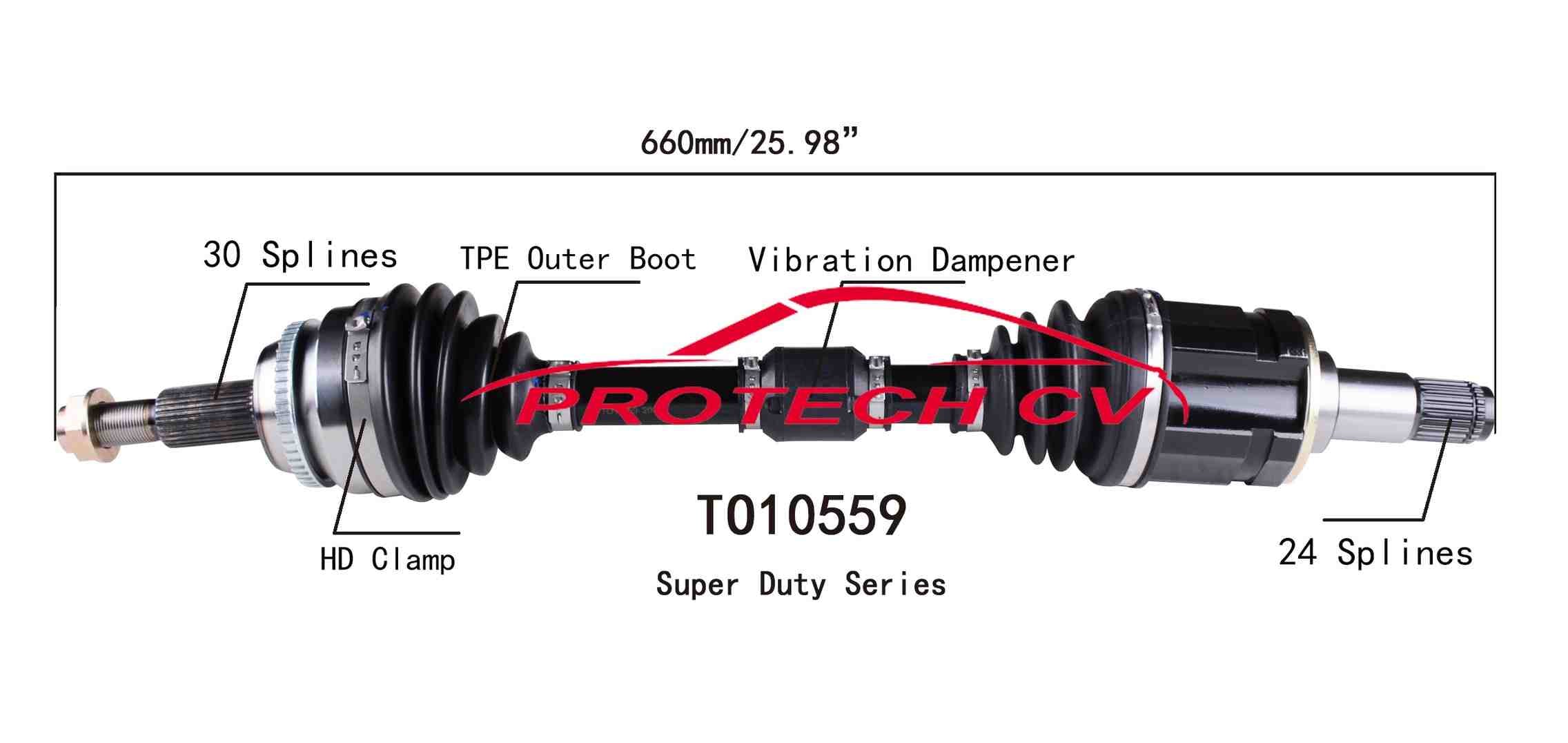 Protech CV CV Axle Assembly TO10559