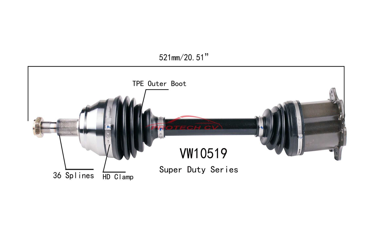 Protech CV **SUPER-DUTY SERIES** TPE BOOT EQUIPPED** VW10519
