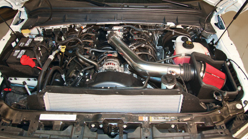 Spectre 11-14 Ford F250/350 V8-6.2L F/I Air Intake Kit - Polished w/Red Filter 9001 9001 Photo - Mounted