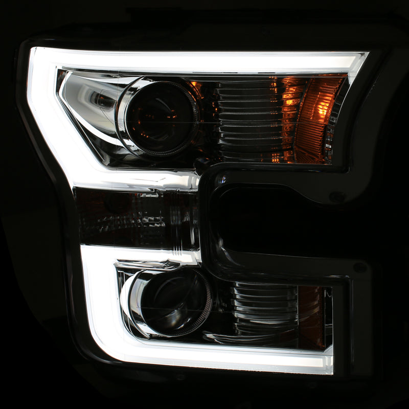 Anzo 2015-2016 Ford F-150 Projector Headlights w/ Plank Style Design Chrome 111348 Photo - Unmounted