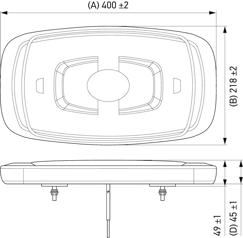Hella L/Bar Mini 16In Led (Mv Fxd Amber) 014565111 014565111 Technical Drawing