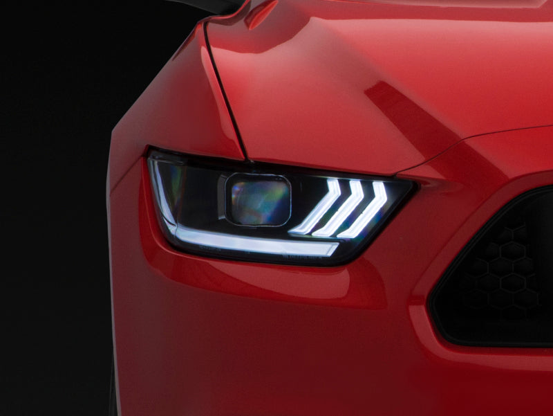 Raxiom 15-17 Ford Mustang Projector Headlights OEM HID Bulbs- Black Housing (Clear Lens) 407055 407055 Photo - Close Up