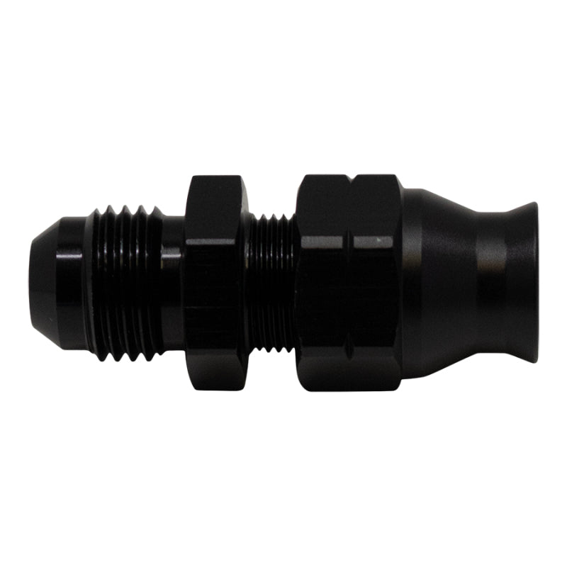 DeatschWerks 6AN Male Flare to 5/16in Hardline Compression Adapter - Anodized Matte Black 6-02-0108-B 6-02-0108-B Photo - Primary