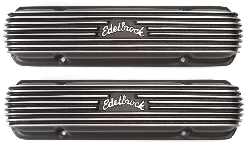 Edelbrock Valve Cover Classic Series Pontiac 1962-1979 301-455 CI V8 Black 41303 41303 Photo - Primary