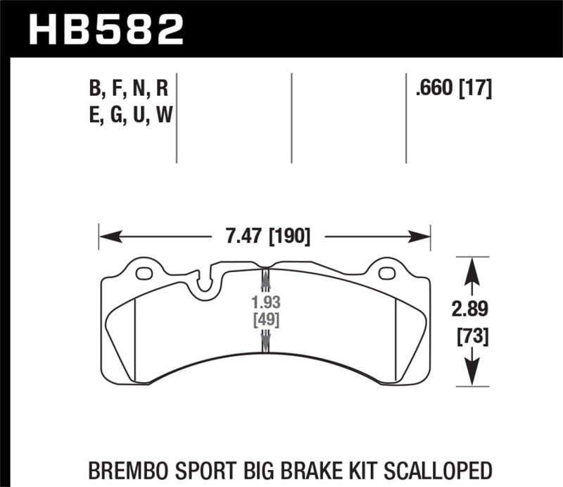 Hawk Brembo Caliper HPS 5.0 Performance Street Brake Pads HB582B.660 Photo - Primary