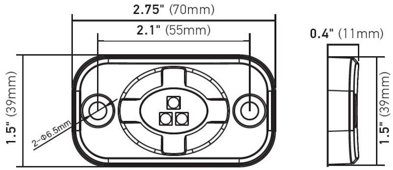 Hella VF RGB Rocker Light 357212001 Technical Drawing