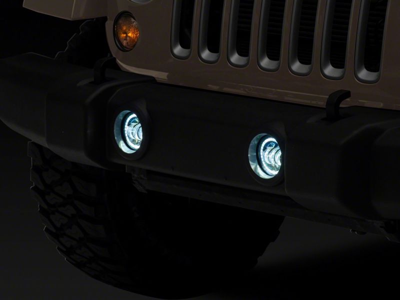 Raxiom 07-18 Jeep Wrangler JK Axial Series 4-In LED Fog Lights w/ Halo J142666 J142666 Photo - Close Up