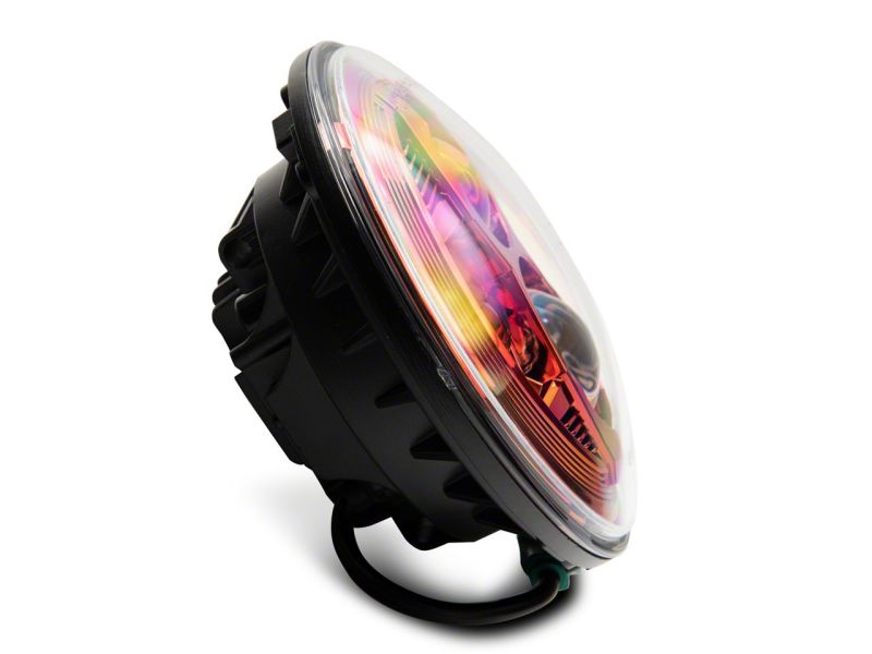 Raxiom 07-18 Jeep Wrangler JK 7-In LED Headlights- Red Housing- Clear Lens J154701 J154701 Photo - Close Up