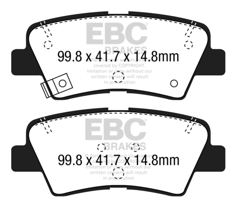 EBC 12+ Hyundai Elantra GT 2 Yellowstuff Rear Brake Pads DP42188R DP42188R Photo - Primary