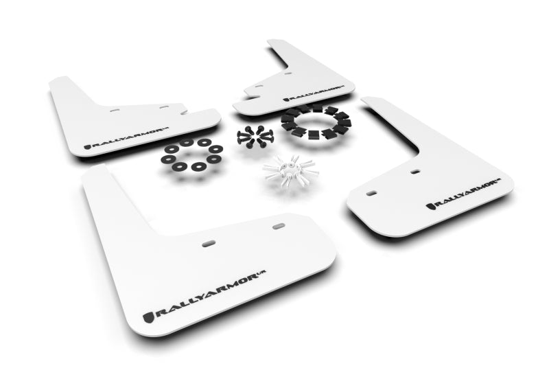 Rally Armor 20-21 Tesla Model Y UR White Mud Flap w/ Black Logo MF72-UR-WH/BLK MF72-UR-WH/BLK Photo - Primary