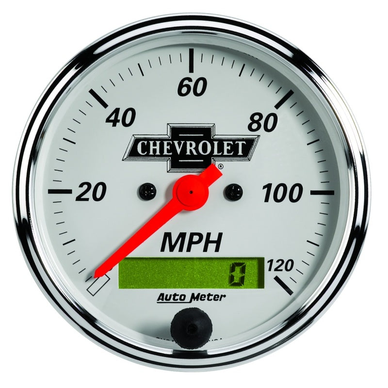 AutoMeter Gauge Speedo 3-1/8in. 120MPH Elec Prog W/ Lcd Odo Chevrolet Heritage Bowtie 1388-00408 1388-00408 Photo - Primary