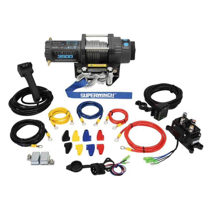 Superwinch 3500 LBS 12V DC 7/32 in x 32 ft Steel Rope Terra 3500 Winch - Gray Wrinkle 1135260 1135260 Photo - Close Up