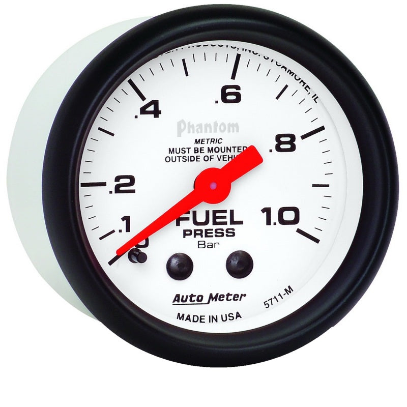 Autometer Phantom 2-1/16in 0-1.0 Bar Mechanical Fuel Pressure Gauge 5711-M 5711-M User 2
