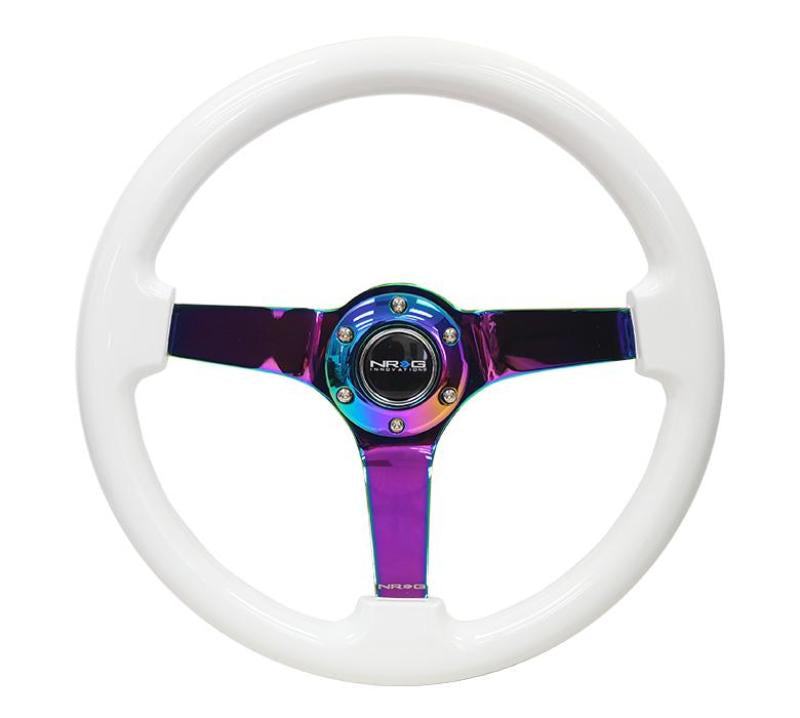 NRG Reinforced Steering Wheel - Classic White Wood Grain (3" Deep) 350mm,3 RST-036WT-MC User 1