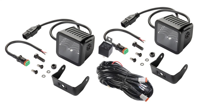 Hella Universal Black Magic 3.2in L.E.D. Cube Kit - Flood Beam (Short Range) 358176811 358176811 Photo - Primary