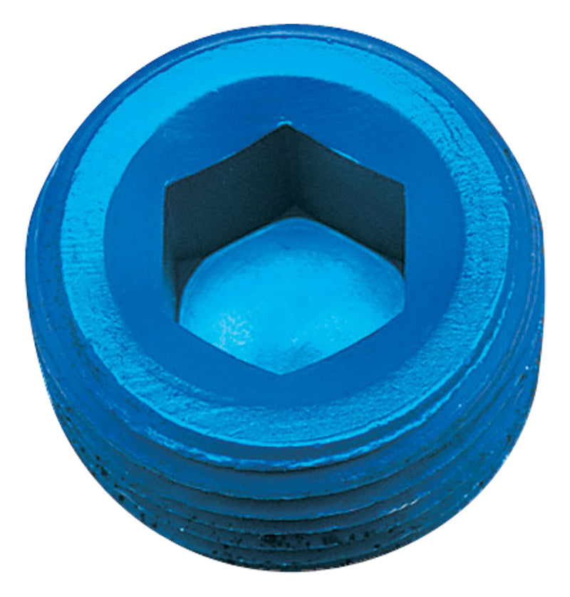 Russell 3/4" Aluminum Allen Socket Pipe Plugs (Blue Finish) 662070 Photo - Primary