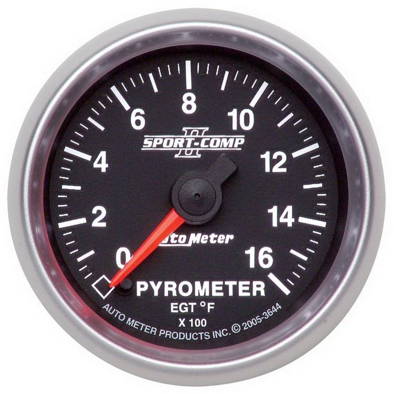 AutoMeter Sport-Comp II Full Sweep Electronic 52mm 0-1600 degree F Pyrometer Gauge 3644 3644 Photo - Primary