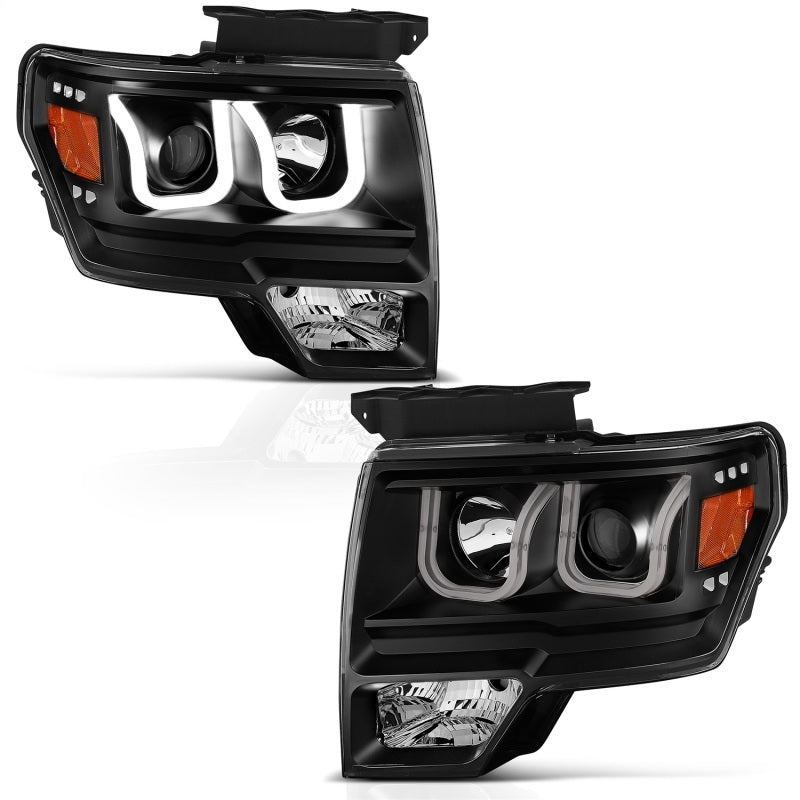 Anzo 2009-2014 Ford F-150 Projector Headlights w/ U-Bar Black 111263 Photo - Unmounted