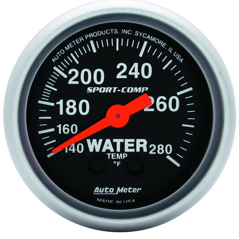 Autometer t Comp 3331 2" Water Temp 140-280F Mechanical Gauge 3331 Photo - Primary
